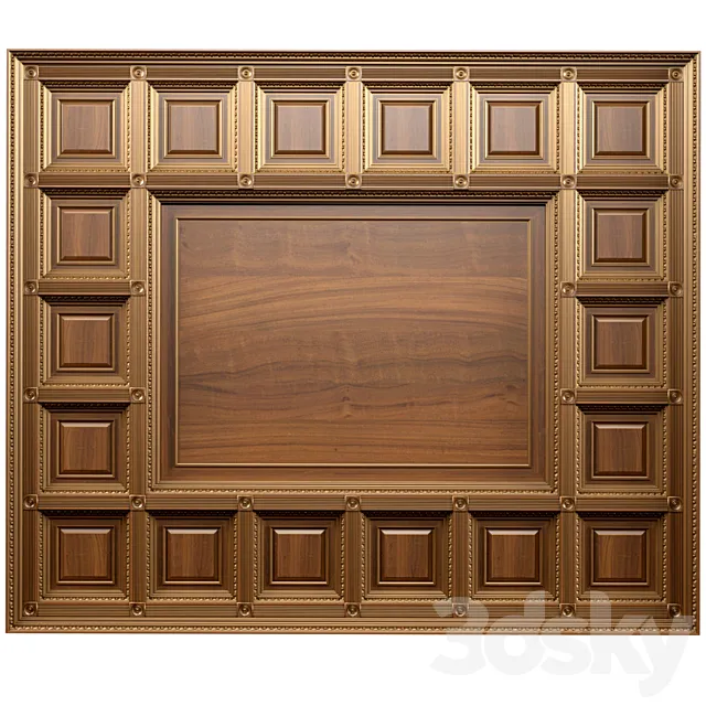 Ceiling set classic style.Classic wooden illuminated coffered ceiling 3D Model Ceiling set classic style.Classic wooden illuminated coffered ceiling 3D Model