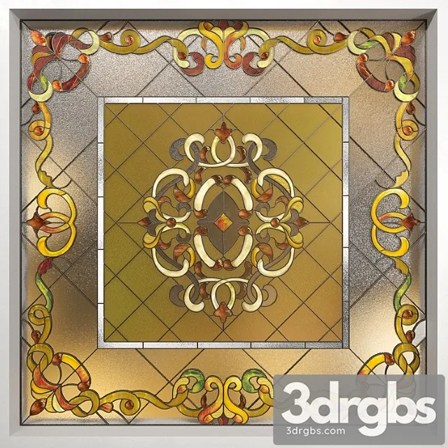 Ceiling stained glass 3D Model Download