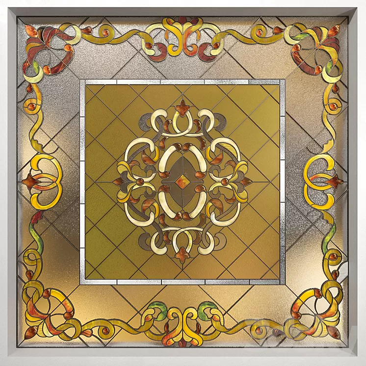 Ceiling stained glass 3D Model Ceiling stained glass 3D Model