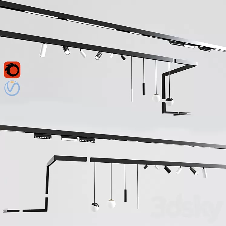 Ceiling Track Light Project 3D Model