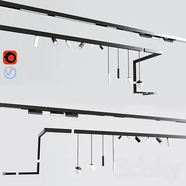 Ceiling Track Light Project 3DModel Ceiling Track Light Project 3DModel