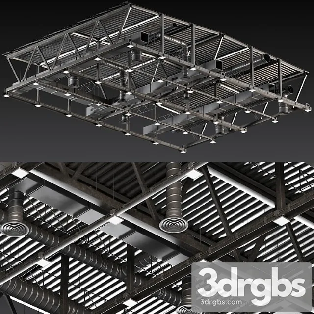 Ceiling ventilation black 3D Model Download