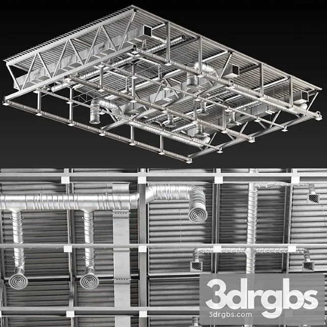 Ceiling ventilation gray 3D Model Download