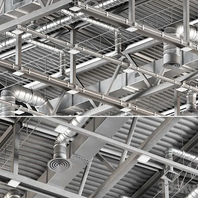 Ceiling Ventilation Grey 3D Model Ceiling Ventilation Grey 3D Model