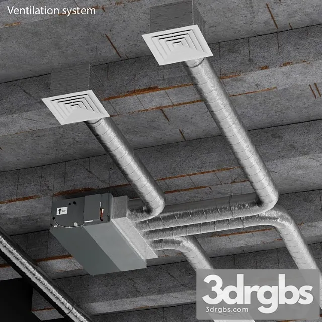 Ceiling ventilation system 3D Model Download