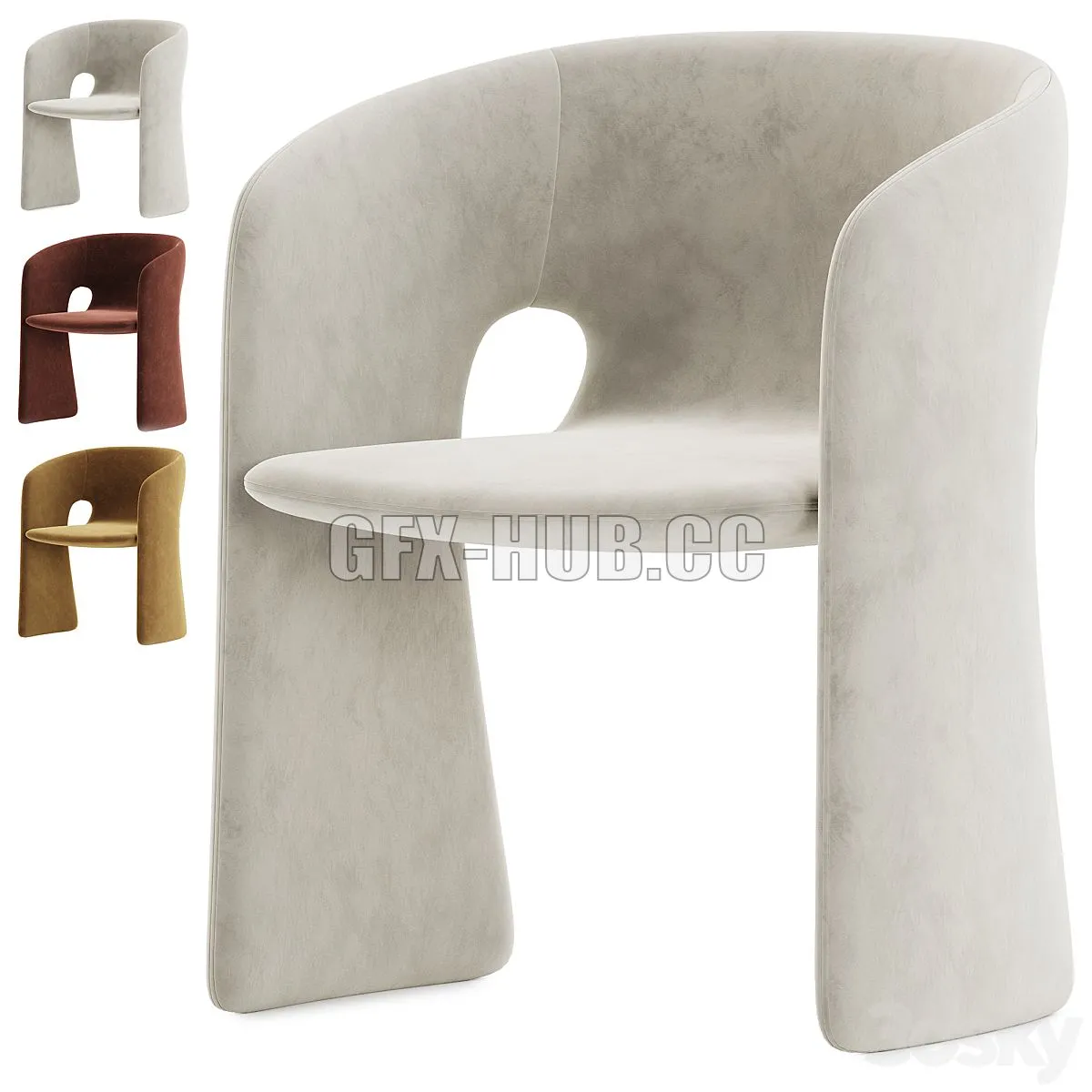 Celeste Dining Chair Roche Bobois 3D Model Celeste Dining Chair Roche Bobois 3D Model