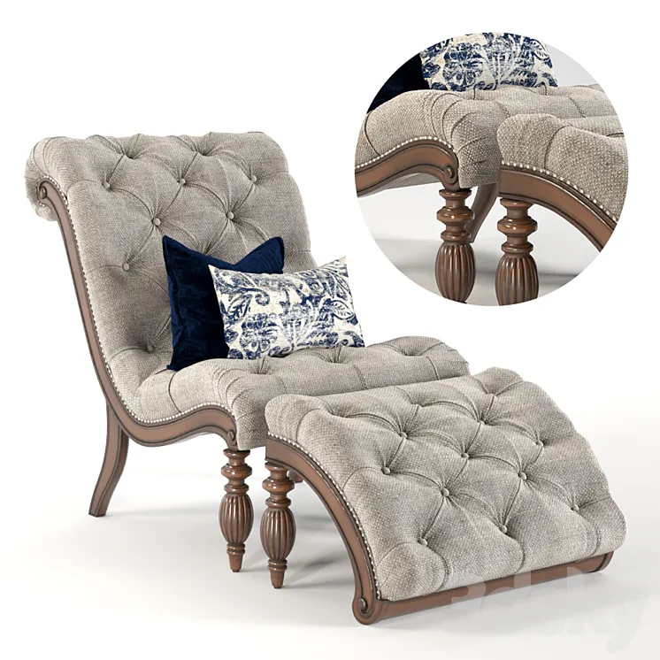 Celya Chaise Lounge chair 3D Model Free Download