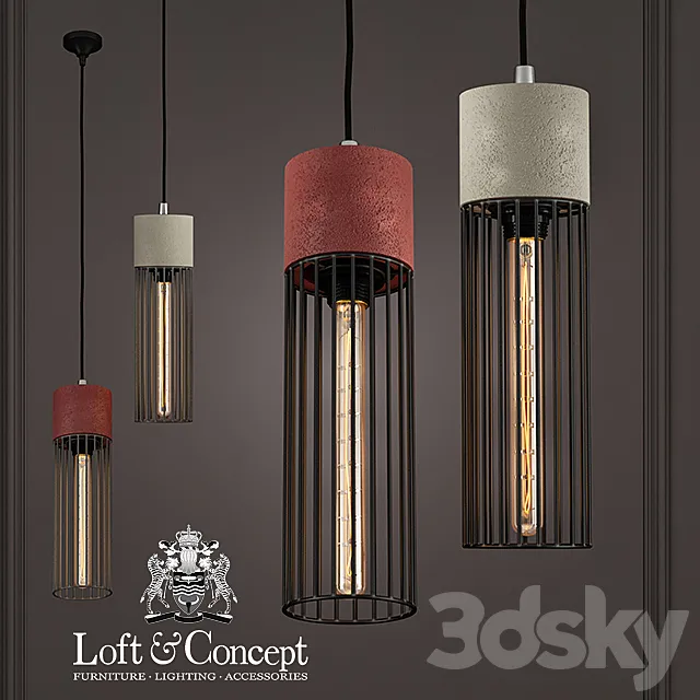 Cement Droplight Pendant Light 3D Model