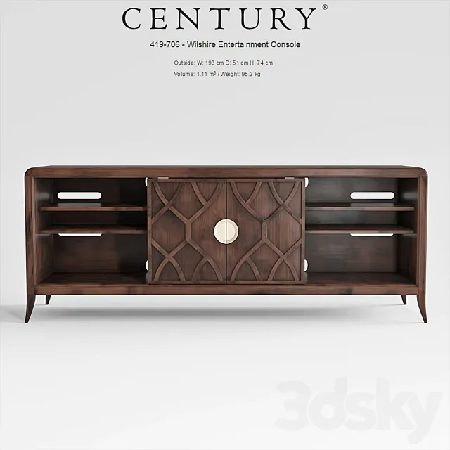 Century Furniture Wilshire Entertainment Console 3D Model Century Furniture Wilshire Entertainment Console 3D Model