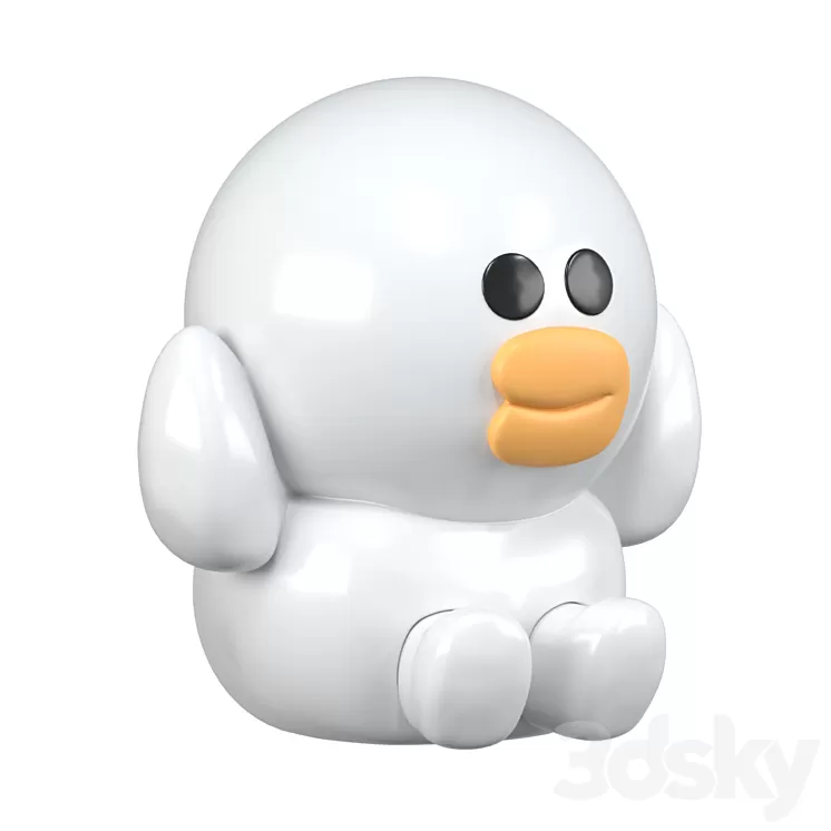 Ceramic figurine Duckling 3D Model Free Download