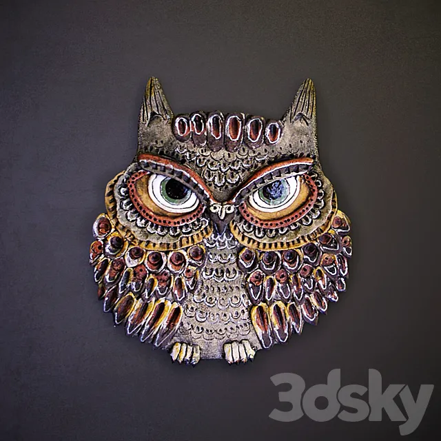 Ceramic panel “Owl” (3 pieces) 3DModel Ceramic panel “Owl” (3 pieces) 3DModel