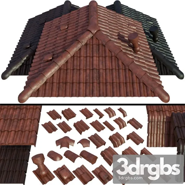 Ceramic Roof Tiles 3D Model Download