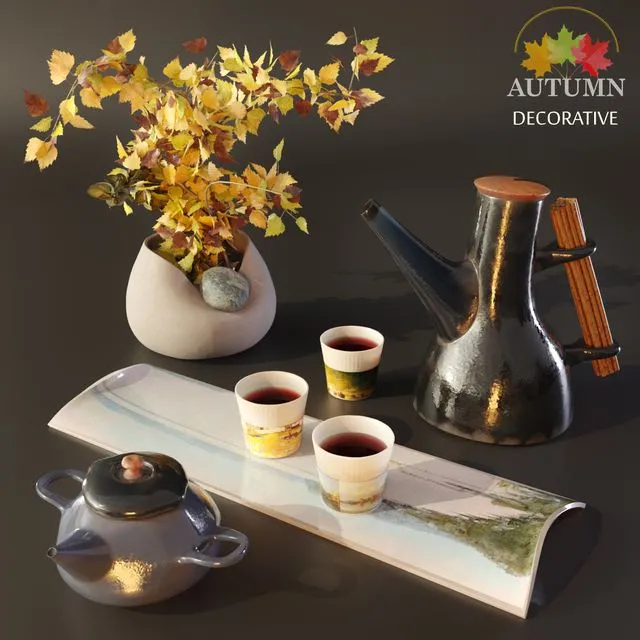 Ceramic Set Decorative 3D Model Ceramic Set Decorative 3D Model