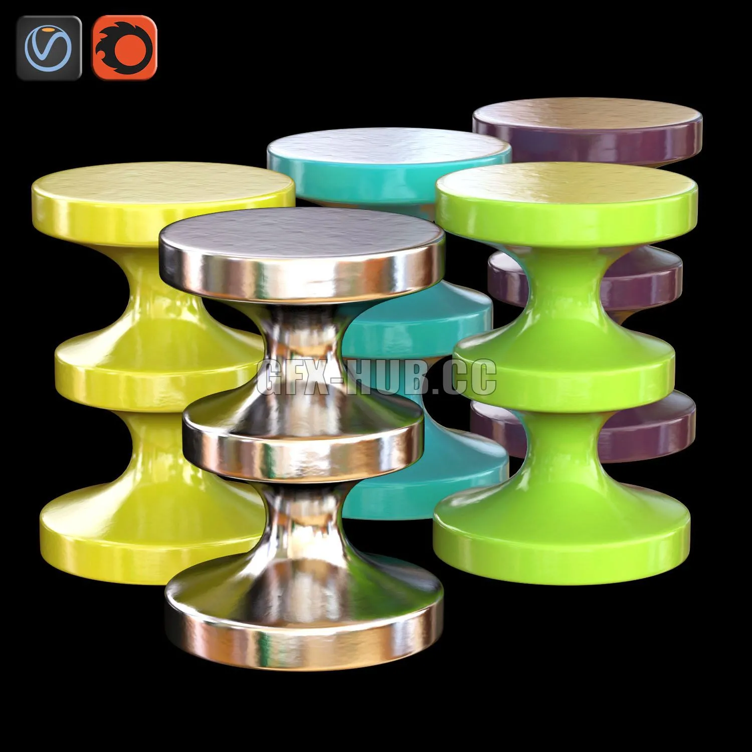 Ceramic stool INDIA MAHDAVI 3D Model