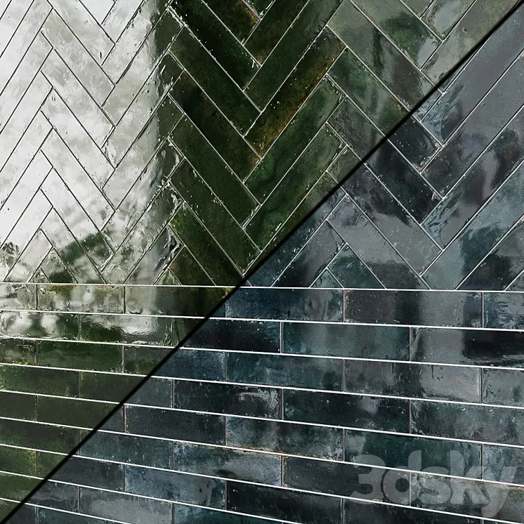 “Ceramic tile 2″” x 9″” Porcelain Subway Wall and Floor Tile” 3D Model Free Download