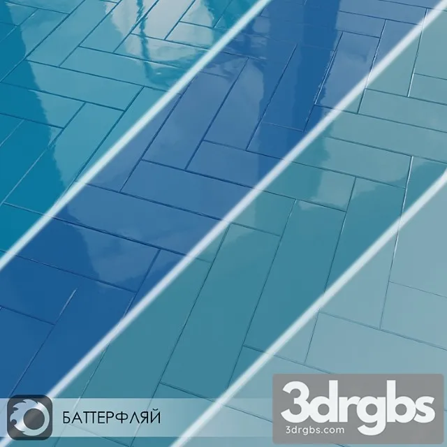 Ceramic Tile Kerama Hates Butterflies 3D Model Download