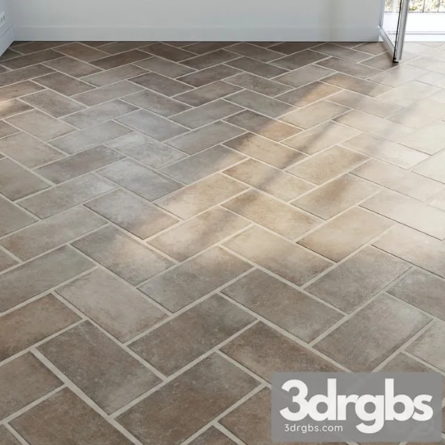 Ceramic tile set 01 – Terracotta Herringbone 3D Model Download