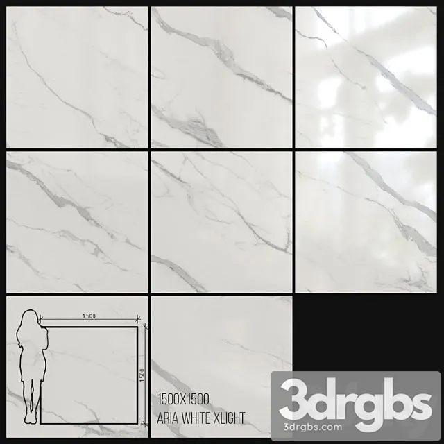 Ceramic tile urbatek porcelanosa xlight aria white 1500×1500 3D Model Download
