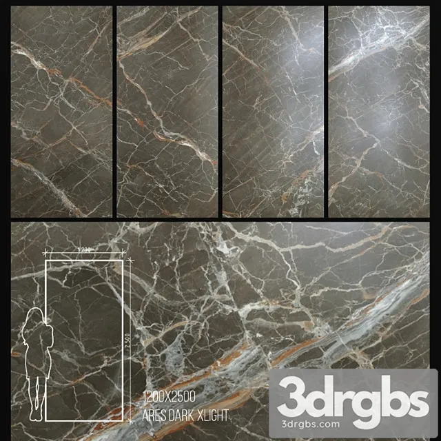 Ceramic tile urbatek xlight 1200×2500 ares dark 3D Model Download