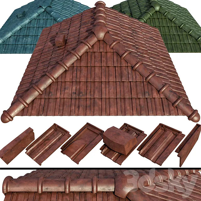 Ceramic tiles and roofing elements 3DModel