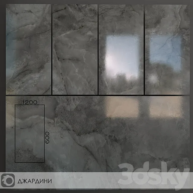 Ceramic Tiles Kerama Marazzi Giardini Dark Gray 3DModel