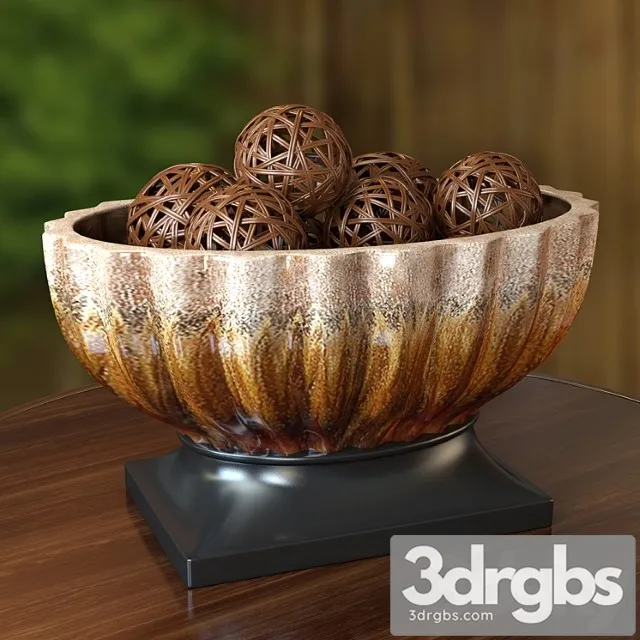 Ceramic Vase With Decorative Balls 3D Model Download