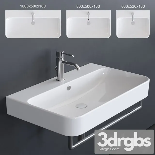 Ceramica Catalano Green Wall Mounted Washbasin 3D Model Download Ceramica Catalano Green Wall Mounted Washbasin 3D Model Download