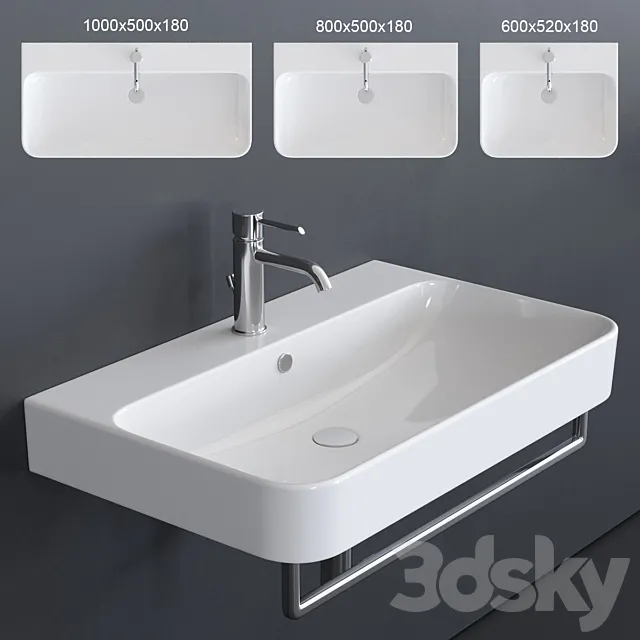 Ceramica Catalano Green Wall-mounted Washbasin 3D Model