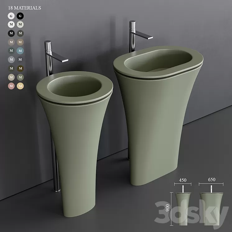 Ceramica Cielo Amedeo Freestanding Washbasin 3D Model