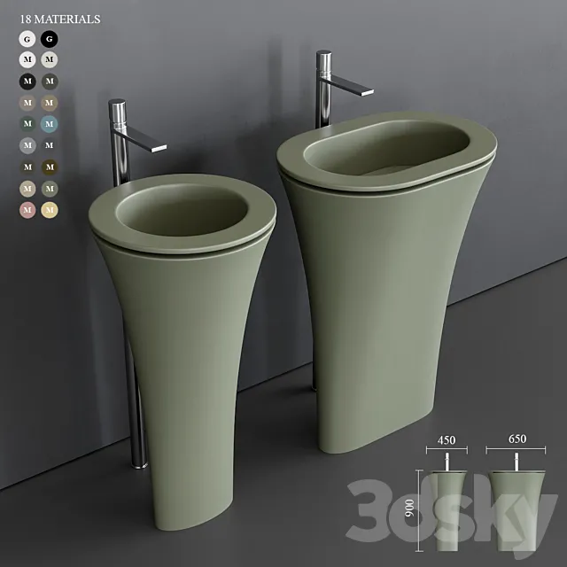 Ceramica Cielo Amedeo Freestanding Washbasin 3DModel