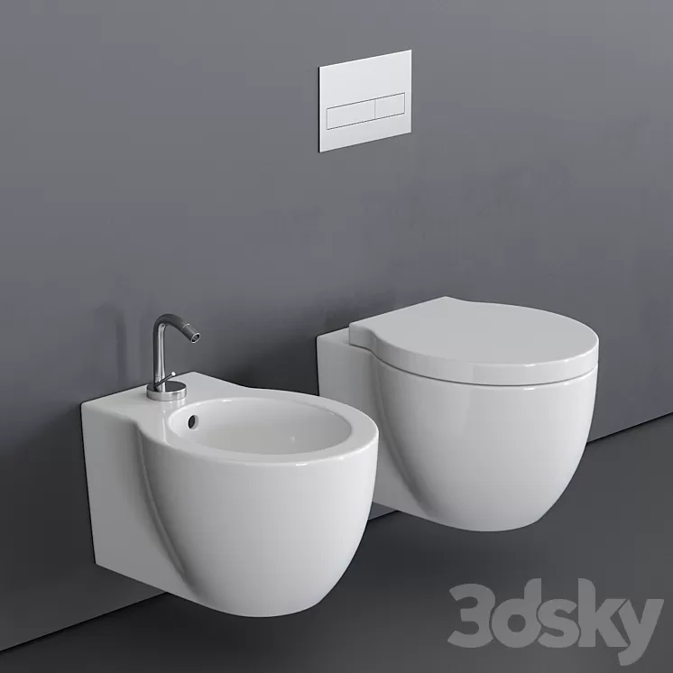 Ceramica Cielo Easy Evo Wall-Hung WC 3D Model