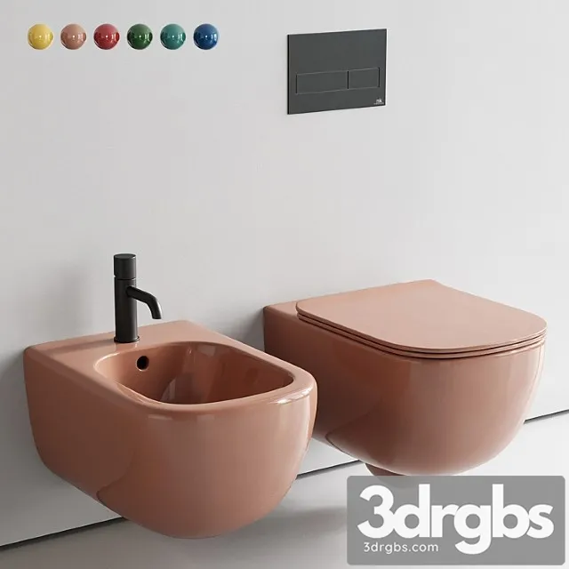 Ceramica Cielo Era Wall Hung WC Set 2 3D Model Download