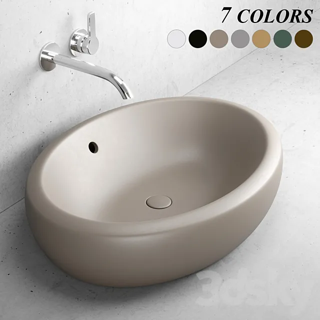 Ceramica Cielo Fluid washbasin 3D Model Ceramica Cielo Fluid washbasin 3D Model