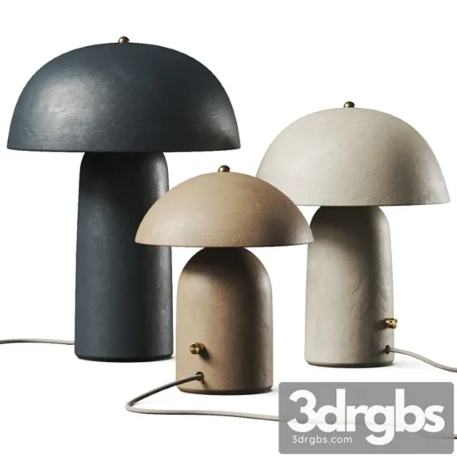 Ceramicah Raku Tera Lime Plaster Table Lamps 3D Model Download