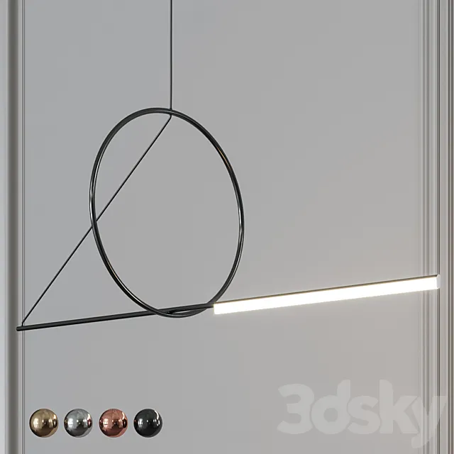 CERCLE ET TRAIT LINEAR SUSPENSION By CVL Luminaires 3D Model