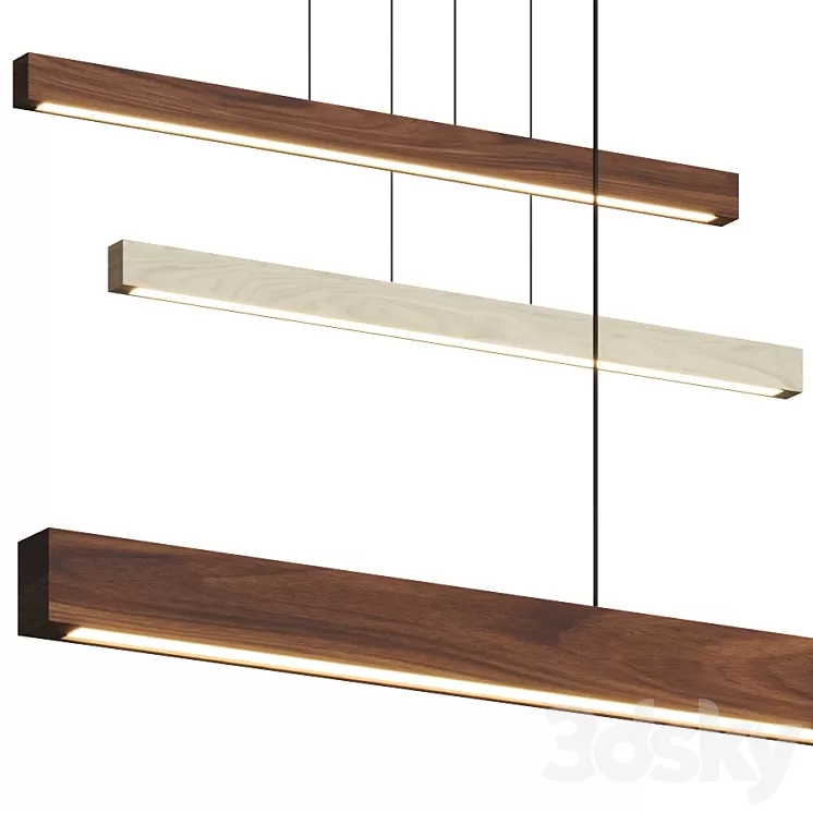 Cerno Una Linear Pendant Lamp 3D Model Free Download