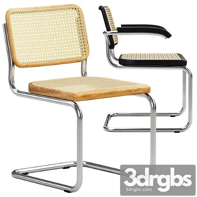 Cesca chairs b 32 by marcel breuer (2 options) 2 3D Model Download