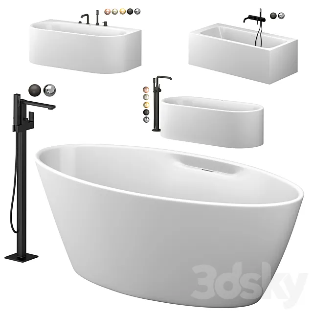 Cezares and Grohe bath set 3DModel