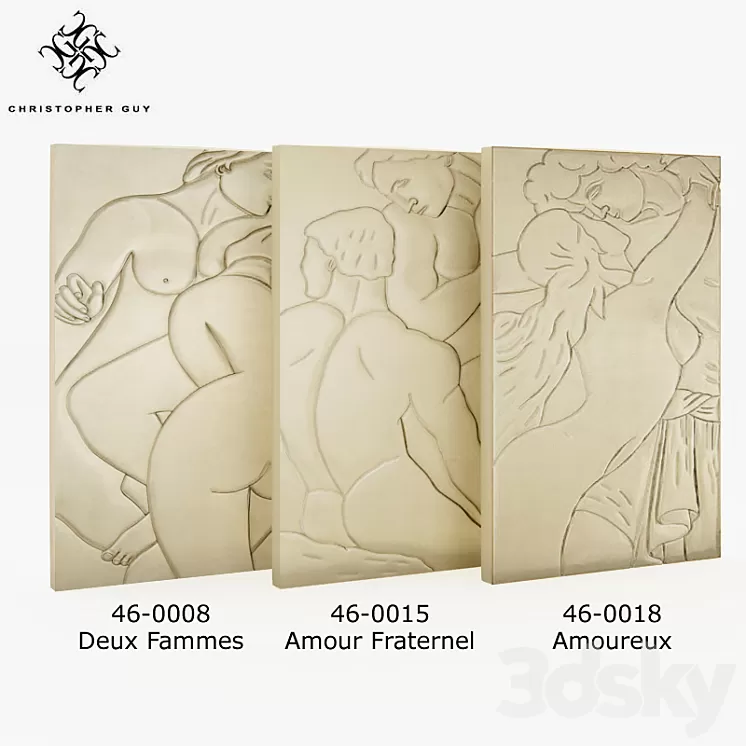 CG Deux Femmes + Amoureux + Amour Fraternel SET 3D Model