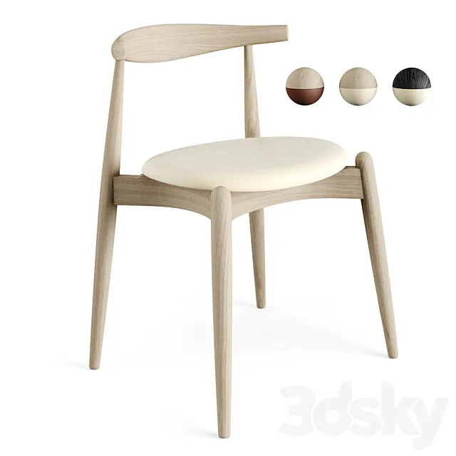 Ch20 Elbow chair by Charl Hansen 3D Model Ch20 Elbow chair by Charl Hansen 3D Model