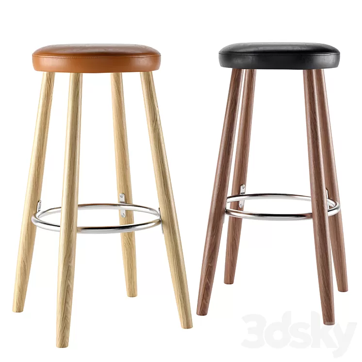 CH56 & CH58 Bar Stool / Carl Hansen 3D Model CH56 & CH58 Bar Stool / Carl Hansen 3D Model