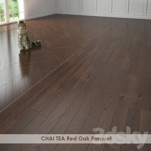 CHAI TEA Red Oak Parquet 3D Model CHAI TEA Red Oak Parquet 3D Model