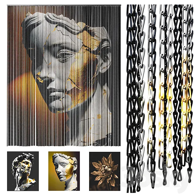 Chain curtain 3D Model Chain curtain 3D Model