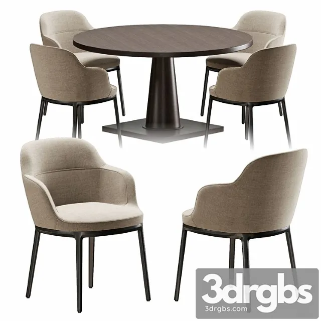 Chair and table b & b maxalto caratos maxalto convivio 2 3D Model Download Chair and table b & b maxalto caratos maxalto convivio 2 3D Model Download