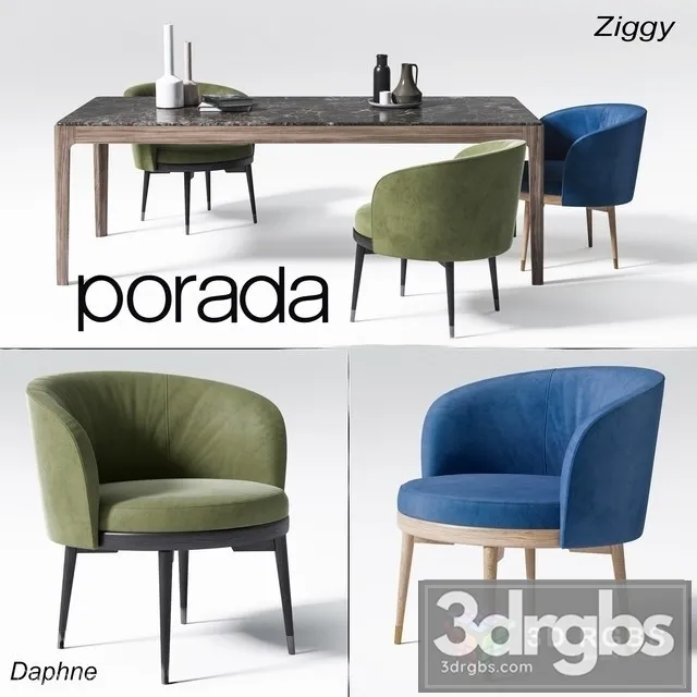 Chair and Table Porada 3D Model Download Chair and Table Porada 3D Model Download