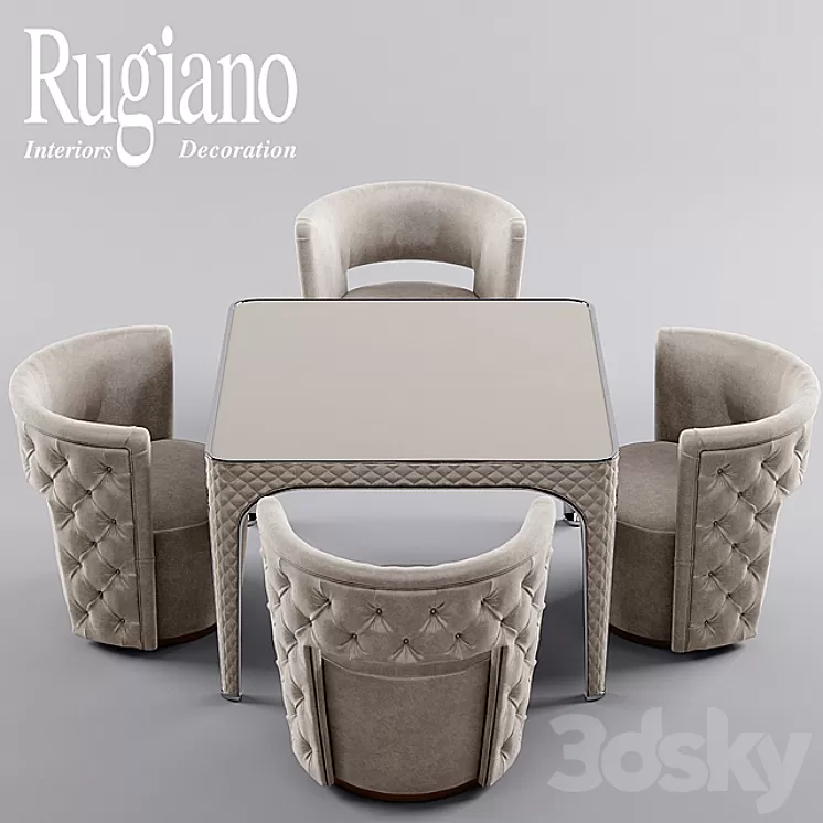 chair and table rugiano Giotto 3D Model