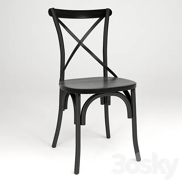Chair BELLA CROSS black + ebony 3DModel
