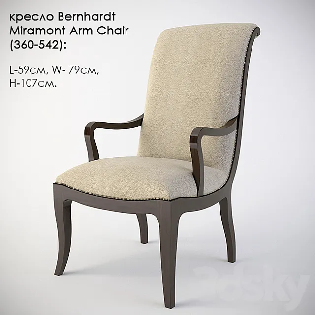 chair Bernhardt Miramont Arm Chair (360-542) 3DModel