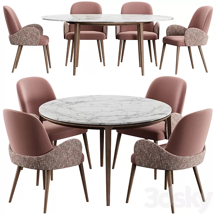 Chair Bulb Konyshev Dinning Set 3D Model Free Download