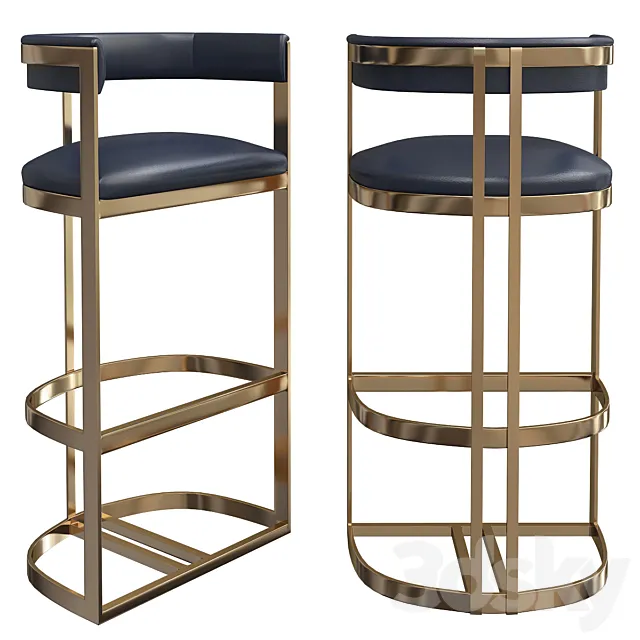 Chair – Calvin bar chair in ANTIQUE BRASS 3DModel Chair – Calvin bar chair in ANTIQUE BRASS 3DModel